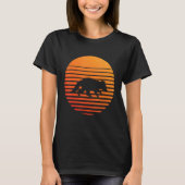 Racoon-Schatten-Silhouette vor einer Sonne T-Shirt (Vorderseite)