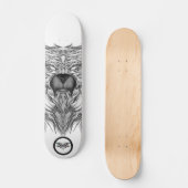 Racoon schwarz-weiß surreal symmetrische Linien Ku Skateboard (Vorderseite)