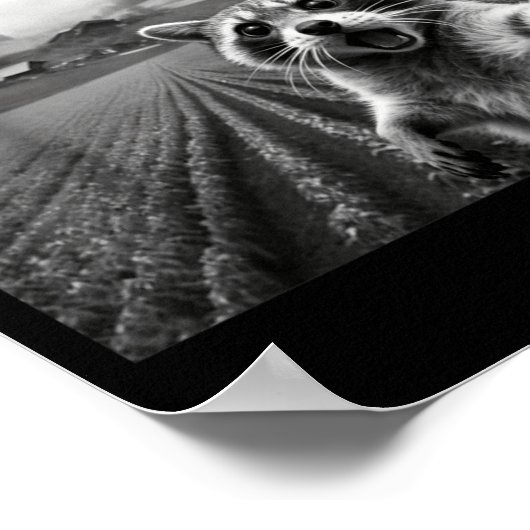 Racoon Selfie With Alien Ufo Funny Racoon Alien Bi Poster (Ecke)