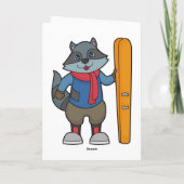 Racoon Skier Ski Karte (Rückseite)