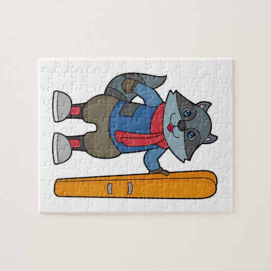 Racoon Skier Ski Puzzle (Horizontal)