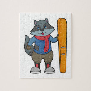Racoon Skier Ski Puzzle