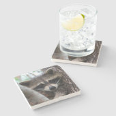 Racoon Steinuntersetzer (Seitenansicht)