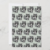 Racoon Watercolor Sage Green Baby Dusche Einladung (Rückseite)