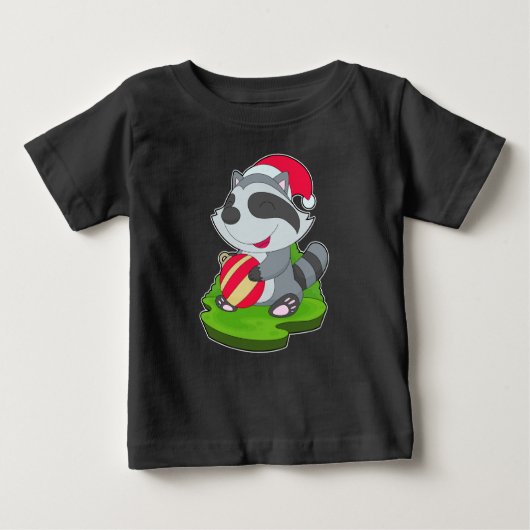 Racoon Weihnachtsball Baby T-shirt (Vorderseite)