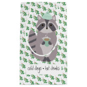 Racoon With A Hot Drink Kleine Geschenktüte (Vorderseite)