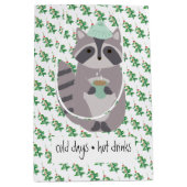 Racoon With A Hot Drink Mittlere Geschenktüte (Vorderseite)