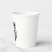 Racoon with Flowers Pappbecher (Links)