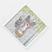 Racoon Woodland Friends - Aquarellbilder Serviette (Ecke)