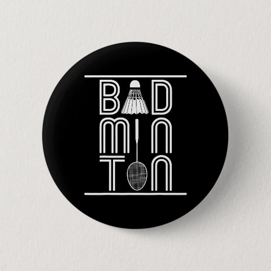 Racquet Smash Shuttle Player Badminton Button (Vorderseite)