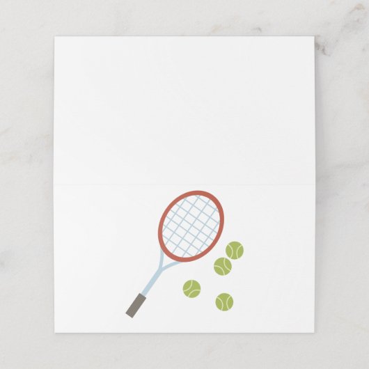 Racquet und Balls Platzkarte (Außenseite Aufgefaltet)