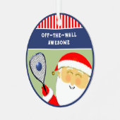Racquetball Christmas Collectif Ornament Aus Metall (Vorderseite links)