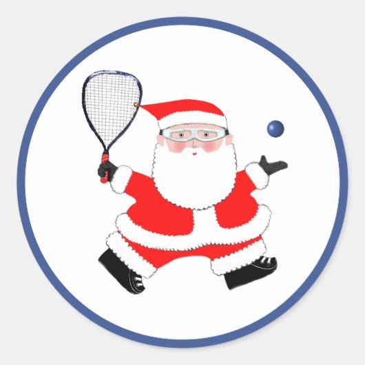 Racquetball Christmas Runder Aufkleber (Vorderseite)