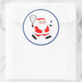 Racquetball Christmas Runder Aufkleber (Tasche)