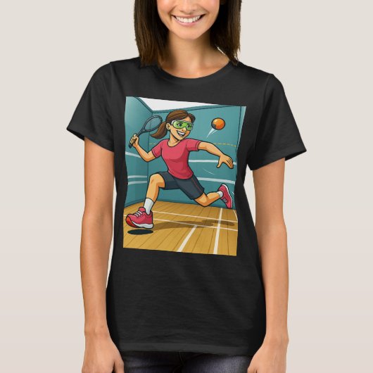 Racquetball-Frau T-Shirt (Vorderseite)