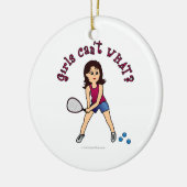 Racquetball Girl (Licht) Keramikornament (Links)