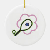 Racquetball-Mädchen Keramik Ornament (Hinten)