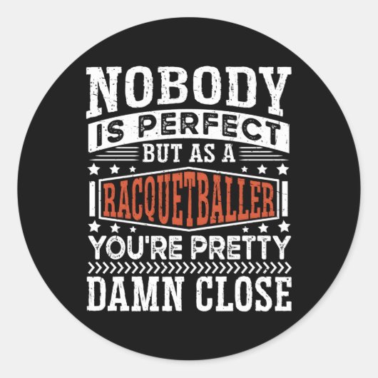 Racquetball Player Racquetball Runder Aufkleber (Vorderseite)