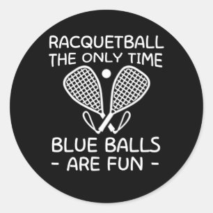 Racquetball PlayerTime Blue Balls Spaß Runder Aufkleber