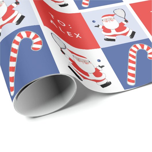 Racquetball Sport Weihnachtsfeiertag Geschenkpapier (Rolleneckpunkt)