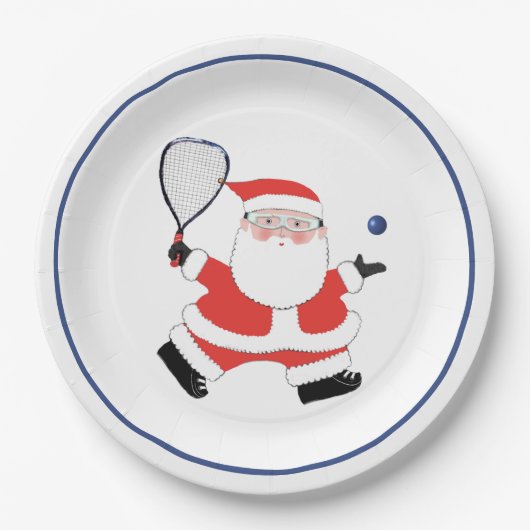 Racquetball Weihnachtsfeier Pappteller (Vorderseite)