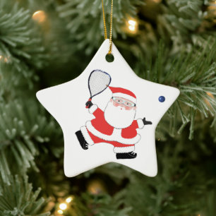 Racquetballspieler-Weihnachtskollektion Keramik Ornament