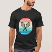 Racquets Retro Sunset Style für Pla T-Shirt (Vorderseite)