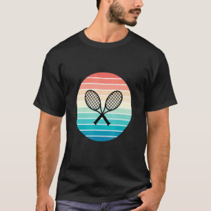 Racquets Retro Sunset Style für Pla T-Shirt