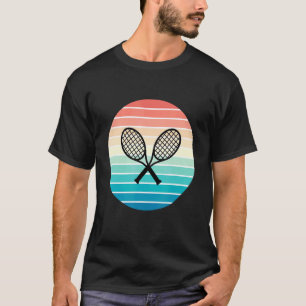 Racquets Retro Sunset Style für Pla T-Shirt