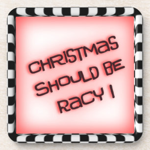 Racy Christmas Schachbrett Flag Square Untersetzer