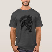 Racy Horse mit Mane Horse Dressage Reittier gir T-Shirt (Vorderseite)