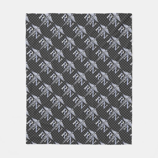 Racy Registered Nurse RN Silver Caduceus Snakes Fleecedecke (Vorderseite)
