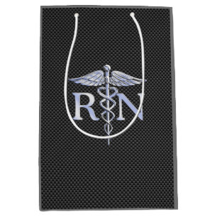 Racy Registered Nurse RN Silver Caduceus Snakes Mittlere Geschenktüte