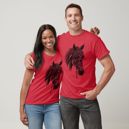 Racy Stallion Pferd Pferd Dressur Reitpommes frite T-Shirt (Unisex)
