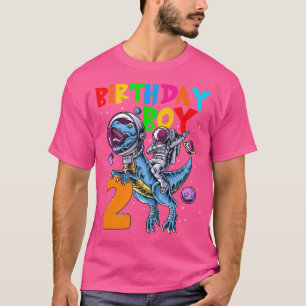 Rad 2 Jahre alt Geburtstag Junge Astronautin Renne T-Shirt