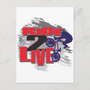 Rad 2 Live 2 BMX Reiter Postkarte