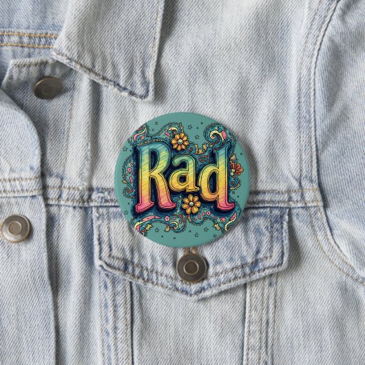 Rad 70er psychedelische Ästhetik Groovy Button (Beispiel)