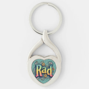 Rad 70er psychedelische Ästhetik Groovy Schlüsselanhänger