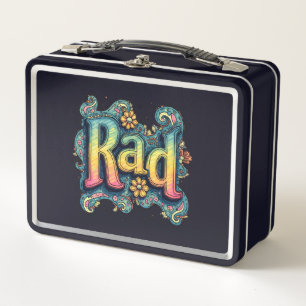 Rad 70er psychedelische Ästhetik Metall Brotdose