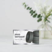 Rad-Alignment-Reifen-Shop aus weißem Marmor Visitenkarte (Stehend Vorderseite)