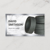 Rad-Alignment-Reifen-Shop aus weißem Marmor Visitenkarte (Vorderseite)