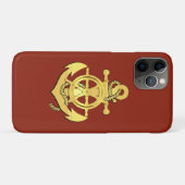 Rad/Ankerziegelrot/Gold des Schiffes Case-Mate iPhone Hülle (Rückseite (Horizontal))