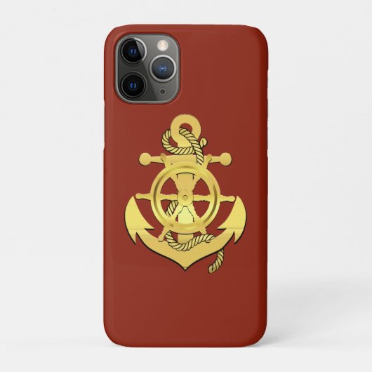 Rad/Ankerziegelrot/Gold des Schiffes Case-Mate iPhone Hülle (Rückseite)