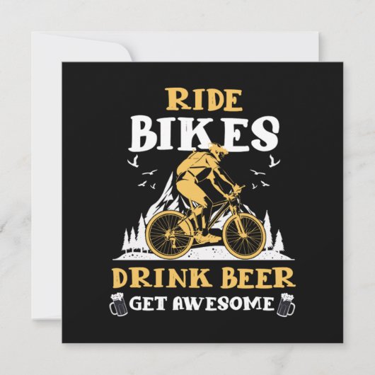 Rad Bikes Drink Bier Fahrrad Fahrrad Geschenk Einladung (Vorderseite)