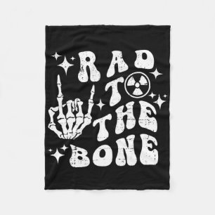 Rad bis auf die Knochen Lustiger Skelett Rock Hand Fleecedecke