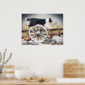 Rad Border Collie Jumping Poster (Küche)