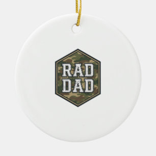Rad Dad Camo Hexagon Vintage Gravur Design_1 Keramik Ornament