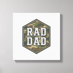 Rad Dad Camo Sechseck Vintage Gravur Design_1 Leinwanddruck