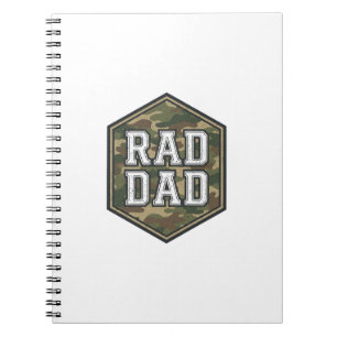 Rad Dad Camo Sechseck Vintage Gravur Design_1 Notizblock