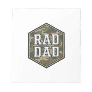 Rad Dad Camo Sechseck Vintage Gravur Design_1 Notizblock